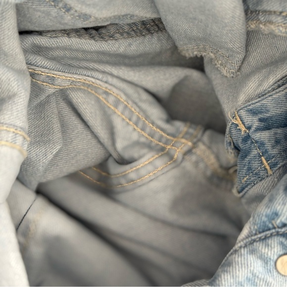 We The Free People Marci Denim Jean Jumpsuit in Clear Skies M Light Wash Utility - Picture 13 of 16